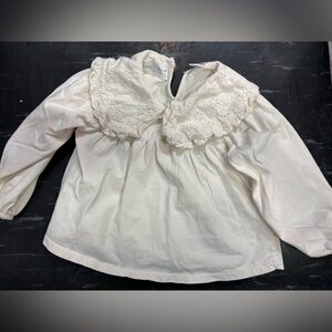 Zara Ivory Eyelet Blouse